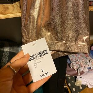 NWT Gold Metallic Leggings